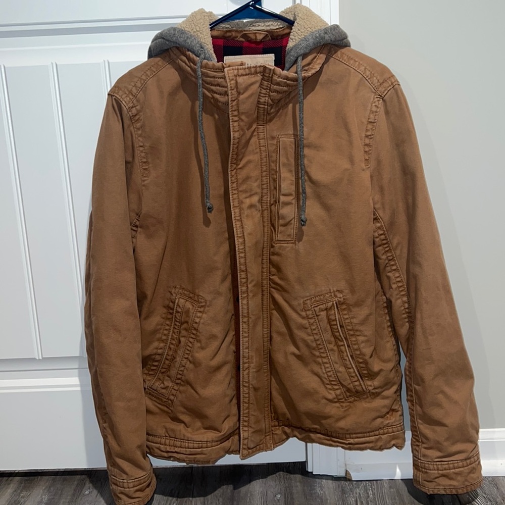 American Eagle brown jacket, plaid lined